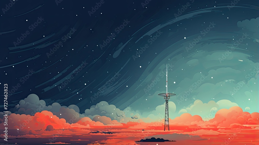 Poster space based weather monitoring solid color background