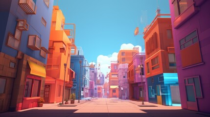 Virtual reality urban design showcases solid color background