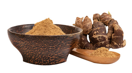 Kaempferia galanga rhizome  on transparent background.