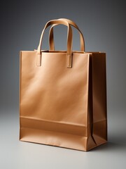 Eco leather bag, without print. For shopping. Generated by AI. High quality illustration