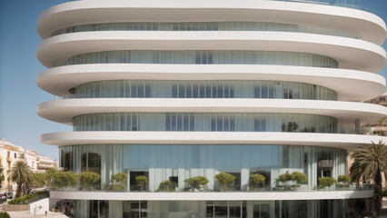 
Modern Marvel: Architectural Facade of a Contemporary Building in Malaga