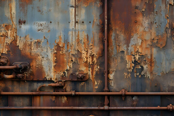 Rusty corrugated metal texture background. Industrial grunge rusty metal background