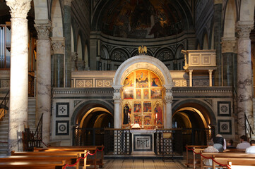 Basílica de San Miniato al Monte, Florencia, Italia - obrazy, fototapety, plakaty