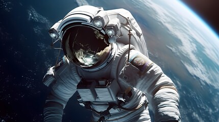 the Earth in the background