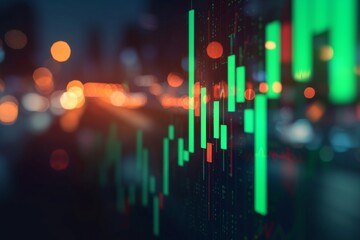 Fototapeta premium Prosperous Stock Market Growth Visualization.