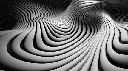 A picture where black and white lines warp and curve