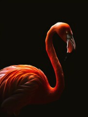 Fine art Flamingo with a black background low key animal africa photo