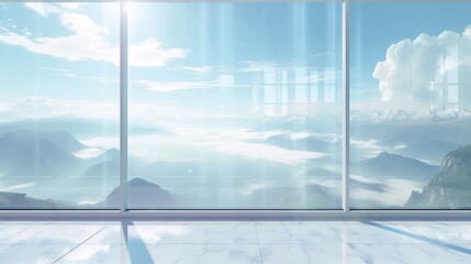 Panorama. Horizontal view for a glass panels . Template banner