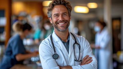 Fototapeta premium Confident doctor smiling