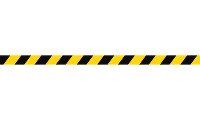 yellow and black caution tape isolated on white and transparent background. under construction, warning, danger, crime scene, police, safety tape vector illustration - obrazy, fototapety, plakaty