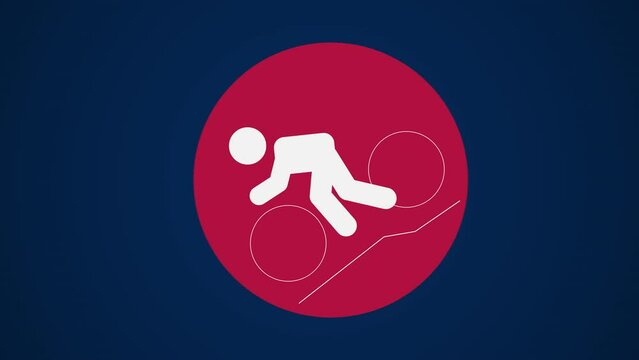 &nbsp;Pictograma de los Juegos Ol&iacute;mpicos de lado derecho con el deporte ciclismo de monta&ntilde;a en fondo azul sin texto.