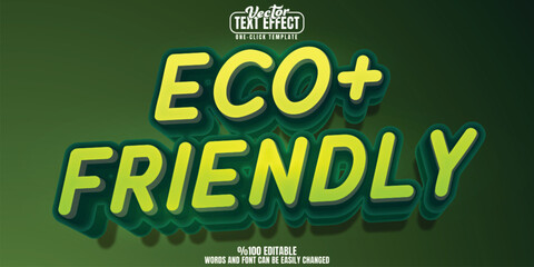 Eco editable text effect, customizable green and nature 3D font style