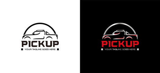 Simple modern pick up truck logo vector design template © SURYANI