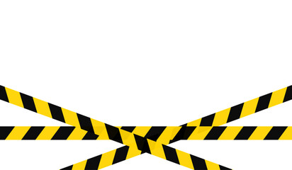 yellow and black caution tape isolated on white and transparent background. under construction, warning, danger, crime scene, police, safety tape vector illustration design