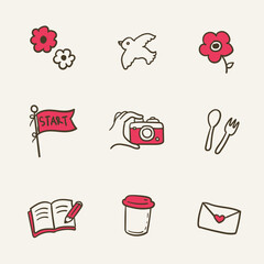 Icons set for social networks. Vector illustration eps 10
