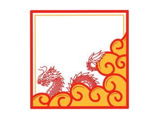 Chinese New Year Dragon Frame Background
