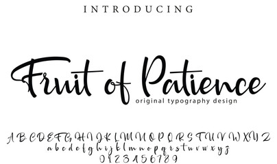 Fruit of Patience Font Stylish brush painted an uppercase vector letters, alphabet, typeface