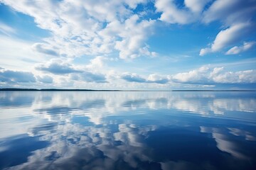 Obraz premium skyline between sea and sky. copy space, background, landscape