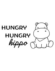 Hungry Hungry Hippo SVG, Baby Clothing Vector File