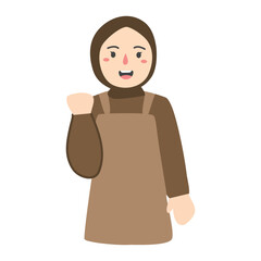 bartender barista in brown apron