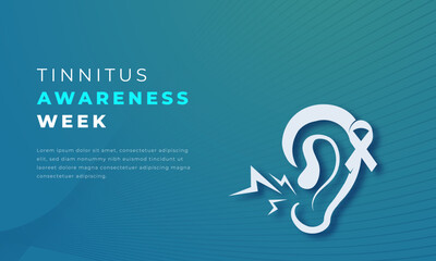 Fototapeta premium Tinnitus Awareness Week Paper cut style Vector Design Illustration for Background, Poster, Banner, Advertising, Greeting Card