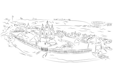 sketch of the Ukrainian fortress