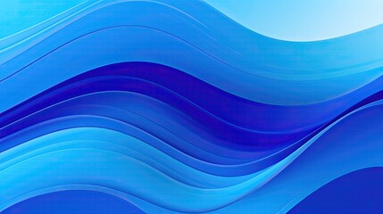 Fototapeta premium Blue minimal wavy glowing lines abstract futuristic