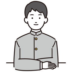 椅子に座る学生イラスト