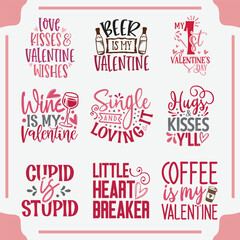 Valentines day T-shirt Design Free Vector, Love Free vector, Hand drawn Valentines day Vector