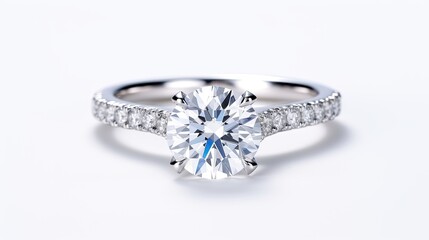 Classic Six-prong round diamond engagement ring