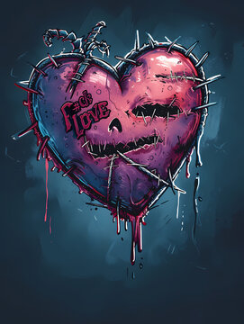a broken heart barely stitched together, ant-valentine, f*uck love, 