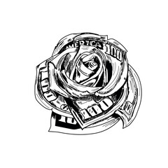 a rose from dollar bills