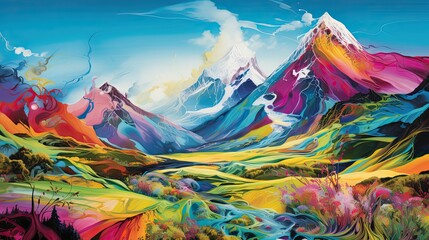 an abstract mountainous landscape