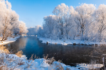 Kuerbin rime sunrise landscape in Yichun city Heilongjiang province, China.
