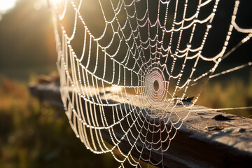 spider web in the morning