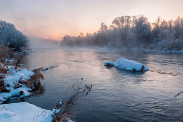 Kuerbin rime sunrise landscape in Yichun city Heilongjiang province, China.