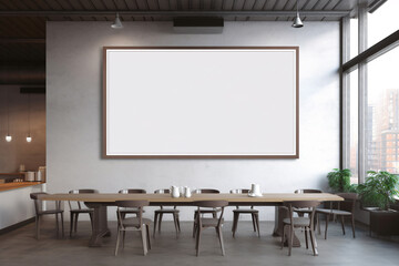 Empty Advertising Billboard Frame on Office Wall