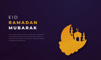 Ramadan Mubarak Paper cut style Vector Design Illustration for Background, Poster, Banner, Advertising, Greeting Card