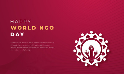 World NGO Day Paper cut style Vector Design Illustration for Background, Poster, Banner, Advertising, Greeting Card