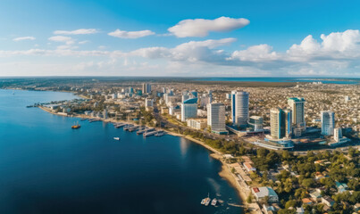 Breathtaking Aerial View of Dar es Salaam: The Haven of Peace Unfolds in Urban Majesty