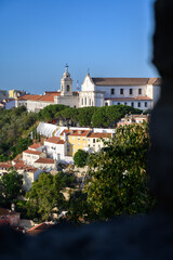 Obraz premium Jardim da Cerca da Graça and the Church of Our Lady of Grace as seen from Castelo de São Jorge (Saint George's Castle or São Jorge Castle).