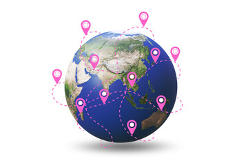 Global location concept with globe - 3d rendering