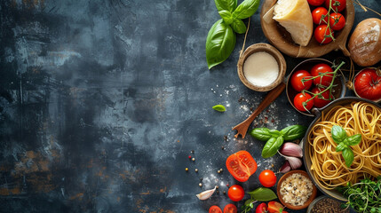 Elegant Italian Homemade Cuisine Menu Backdrop at a Cozy Restaurant during Special Week - obrazy, fototapety, plakaty