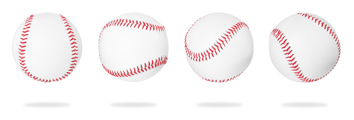 Baseball ball isolated on white, different sides