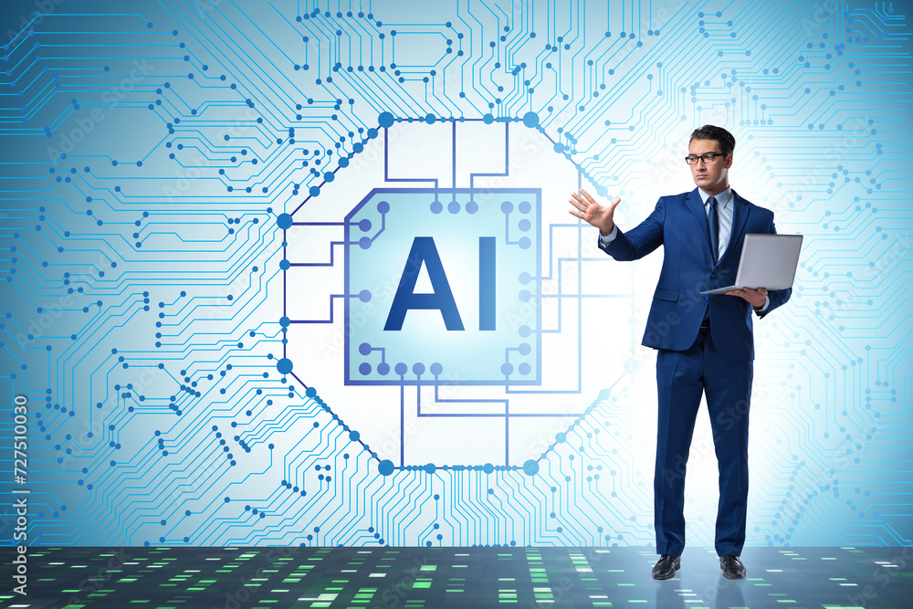 Poster concept of ai - artificial intelligence in action