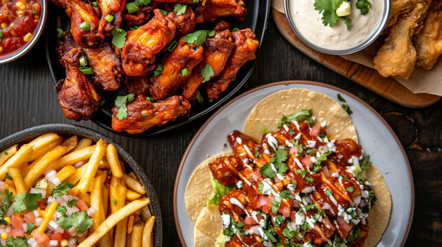 Savory Delights: Carne Asada Fries and Buffalo Chick'n Wings