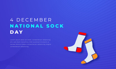 National Sock Day Paper cut style Vector Design Illustration for Background, Poster, Banner, Advertising, Greeting Card