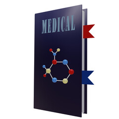 3 D illustration of  medical book icon