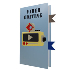 3 D illustration of  video editing book