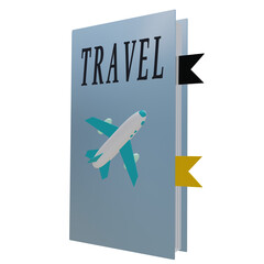 3 D illustration of  travel book